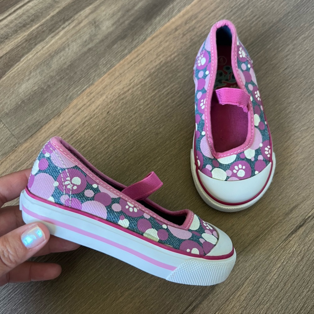Blues Clues Toddler Girls' Slip On Polka Dots & Paw Print Sneakers Blue/Pink 6C